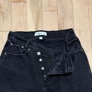 Abercrombie fitch black cross over button fly  Denim Jeans curve love dad high